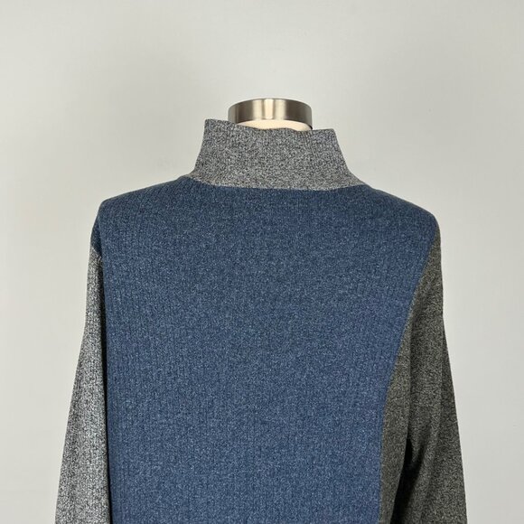 Nic Zoe Womens Long Sleeve Mock Neck Sweater Dress Colorblock Blue Gray size L - Picture 8 of 13